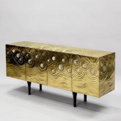 Erwan Boulloud Brass Wood Black Steel Roepa Sideboard with Inlaid Rock Crystals Atelier EB - 1673845