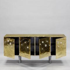 Erwan Boulloud Brass Wood Black Steel Roepa Sideboard with Inlaid Rock Crystals Atelier EB - 1673848