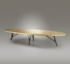 Erwan Boulloud Dining table in brass marquetry by Erwan Boulloud - 2855286