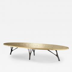 Erwan Boulloud Dining table in brass marquetry by Erwan Boulloud - 2858889