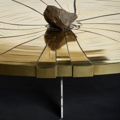 Erwan Boulloud Fracture Cosmique Brass Black Steel Coffee Table w Meteorite by Erwan Boulloud - 2553472