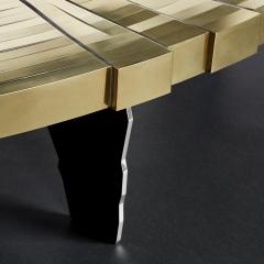 Erwan Boulloud Fracture Cosmique Brass Black Steel Coffee Table w Meteorite by Erwan Boulloud - 2553473