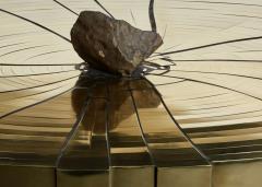 Erwan Boulloud Fracture Cosmique Brass Black Steel Coffee Table w Meteorite by Erwan Boulloud - 2553475