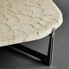 Erwan Boulloud Pentagonal White Concrete Black Steel Brass Coffee Table by Erwan Boulloud - 2690209