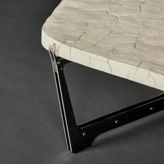 Erwan Boulloud Pentagonal White Concrete Black Steel Brass Coffee Table by Erwan Boulloud - 2690213