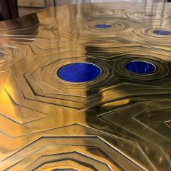 Erwan Boulloud Roeco Coffee Table in Brass Black Steel with Inlaid Lapis Lazuli by Atelier Eb - 1684497
