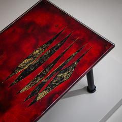 Erwin Walter Burger Coffee Table with Red Enamel Top by Erwin Walter Burger 1909 1982 Italy - 4719391