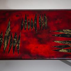 Erwin Walter Burger Coffee Table with Red Enamel Top by Erwin Walter Burger 1909 1982 Italy - 4719392