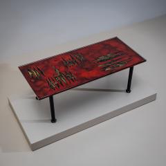 Erwin Walter Burger Coffee Table with Red Enamel Top by Erwin Walter Burger 1909 1982 Italy - 4719396