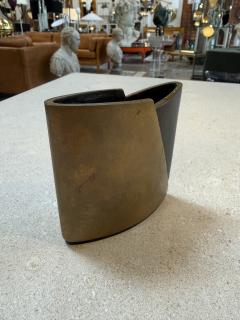 Esa Fedrigolli Esa Fedrigolli Sculptural Brass and Black Metal Vase - 4512539