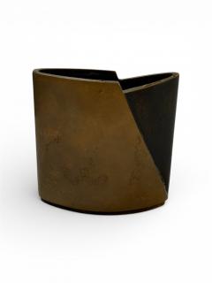 Esa Fedrigolli Esa Fedrigolli Sculptural Brass and Black Metal Vase - 4512656