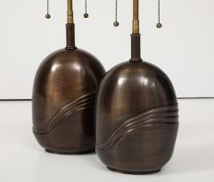 Esa Fedrigolli Pair of 1980s Signed Bronze Lamps by Esa Fedrigolli  - 3620901