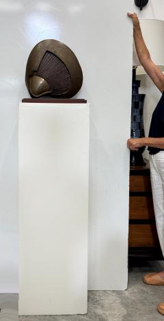 Esa Fedrigolli Vintage Abstract Brutalist Bronze Sculpture Esa Fedrigolli Style with Pedestal - 4231864