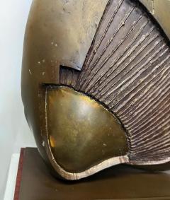 Esa Fedrigolli Vintage Abstract Brutalist Bronze Sculpture Esa Fedrigolli Style with Pedestal - 4231867