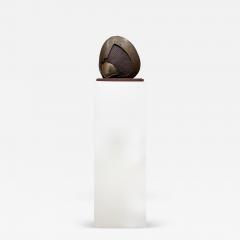 Esa Fedrigolli Vintage Abstract Brutalist Bronze Sculpture Esa Fedrigolli Style with Pedestal - 4236467