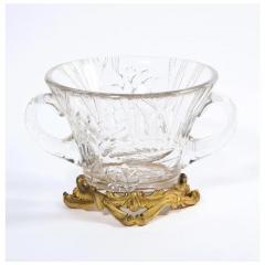 Escalier de Cristal French Ormolu Mounted Etched Glass Vase Attributed to LEscalier de Cristal - 3899812