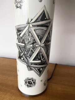 Escher Pair of Lamps Black and White MC Maurits Cornelis Escher Italy 1980s - 2869345