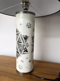 Escher Pair of Lamps Black and White MC Maurits Cornelis Escher Italy 1980s - 2869346