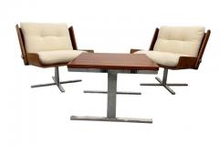 Esko Pajamies Esko Pajamies Pair of Lounge Chairs Coffee Table Rosewood and Chrome 1960s - 3933230