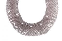 Estate Art Deco Style 18 Karat White Gold and Diamond Mesh Necklace - 2695768