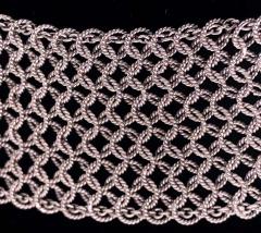 Estate Art Deco Style 18 Karat White Gold and Diamond Mesh Necklace - 2695769