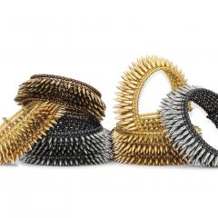 Estyn Hulbert Estyn Hulbert Five Row Shiny Gold Flexible Bullet Cuff - 4788972