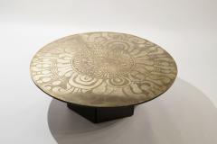 Etched Brass Coffee Table by Enviene M Barbara Parker 1965 - 2500747