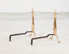 Etched Brass Federal Andirons - 3831047