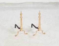 Etched Brass Federal Andirons - 3831049