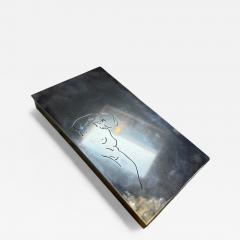 Etched Metal Box with Nude Line Figure - 4383243