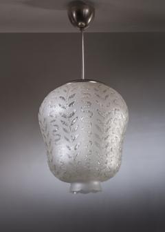 Etched frosted glass pendant - 3607265