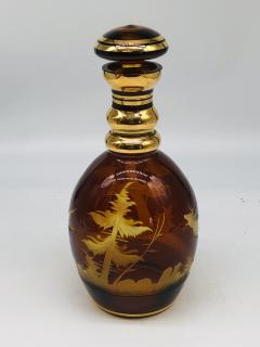 Etched to clear decanter with stag and duck  - 2637236