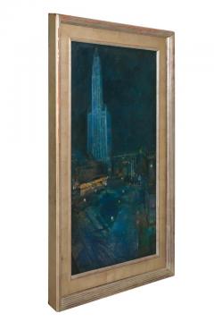 Ethel A Wallace Woolworth Tower City Park Painting by Ethel Wallace - 1088670