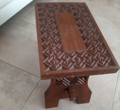 Ethnic organic engraved superb masterwork solid mahogany coffee table - 1755207