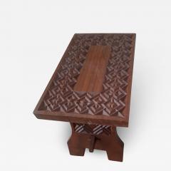 Ethnic organic engraved superb masterwork solid mahogany coffee table - 1757006