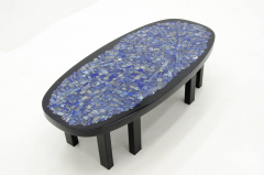 Etienne Allemeersch Coffee table in black resin and lapis lazuli by Etienne Allemeersch - 806251