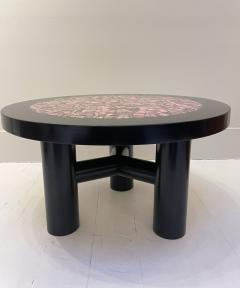 Etienne Allemeersch Mid Century Coffee Table in Rhodochrosite Resin by Etienne Allemeersch - 2875500