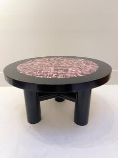 Etienne Allemeersch Mid Century Coffee Table in Rhodochrosite Resin by Etienne Allemeersch - 2875504