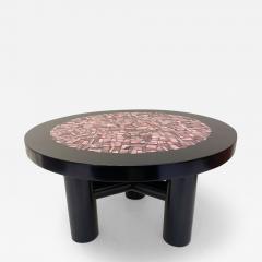 Etienne Allemeersch Mid Century Coffee Table in Rhodochrosite Resin by Etienne Allemeersch - 2878886