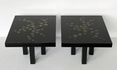 Etienne Allemeersch Pair of Etienne Allemeersch Pyrite Inlaid End Tables - 1275025