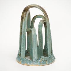 Etienne Dubernet KANDELA Pair of green glazed ceramic candle holders - 4428580