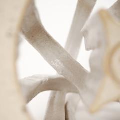 Etienne Dubernet KANDELA Pair of white glazed ceramic candle holders - 4428649