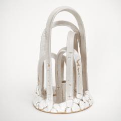 Etienne Dubernet KANDELA Pair of white glazed ceramic candle holders - 4428651