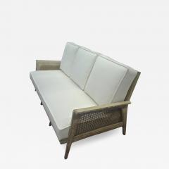 Etienne Henri Martin Rarest Etienne Henri Martin Cane and Cerused Oak Couch Fully Restored - 384940