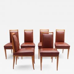 Etienne Henri Martin Set of 6 Fine French Art Deco Dining Chairs by Etienne Henri Martin - 3614818