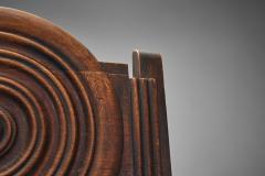 Etienne Kohlmann Set of Six Oak and Mohair Dining Chairs by Etienne Kohlmann France 1930s - 4385280