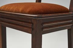 Etienne Kohlmann Set of Six Oak and Mohair Dining Chairs by Etienne Kohlmann France 1930s - 4385281