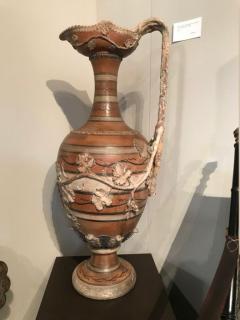 Etruscan style terracotta ewer with wine leaf motifs - 1397628