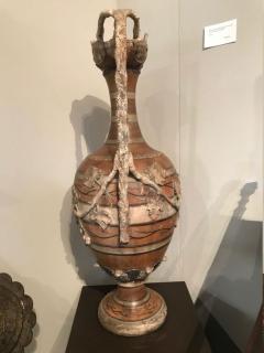 Etruscan style terracotta ewer with wine leaf motifs - 1397633