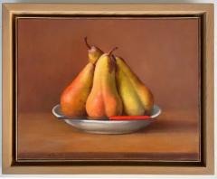 Ettore De Conciliis Italian Ettore de Conciliis Oil on Linen Painting Titled Pear and Knife  - 3772402